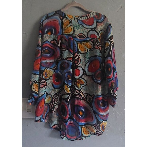VINTAGE Vantarsi Tops Blouse Women XL, Polyester,Abstract,20 Inch Of Arm To Arm - Picture 5 of 12